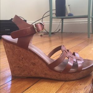 Lucky Brand Leather Wedge Sandals